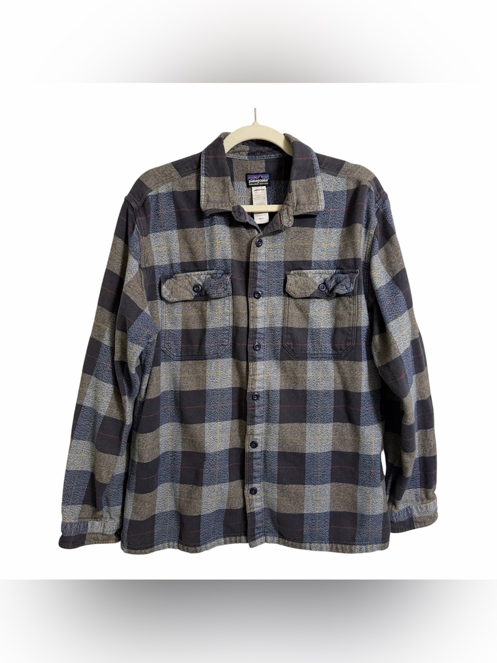 Men’s Patagonia Organic Cotton Plaid Flannel Button Down Long Sleeve  Large